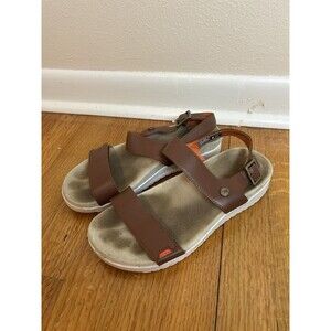 Kuru Glide Dual Strap Sandals Womens Size 9 Brown Leather Comfort Ortho Support